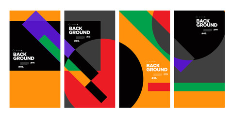 Obraz premium Vector colorful abstract geometric background for banner and social media