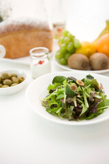 salad and various fruits