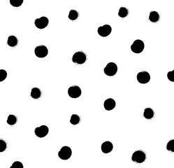 Pattern with black dots on white background. Vector modern illustration