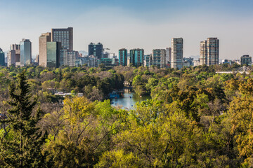 Mexico City Downtown, With Chapultepec park in front