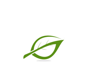 Leaf letter g icon logo design template