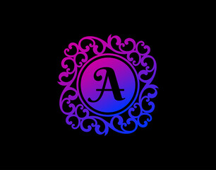 Uniwue A Letter Calligraphic Logo. Luxury A Swirl Logo Icon perfect for salon, yoga, restaurant, boutique and letter stamp.