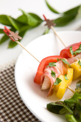 bacon salad with skewer
