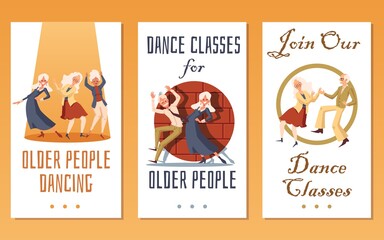 Older dancing people vector illustration.