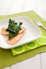 grilled salmon steak