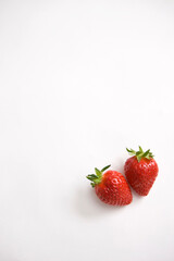 strawberries on white background