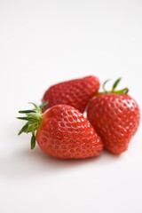 strawberries on white background