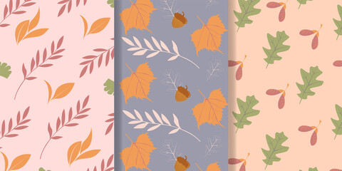 Autumn pattern collection. Texture for wallpaper
