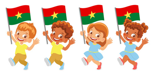 Burkina Faso flag in hand set