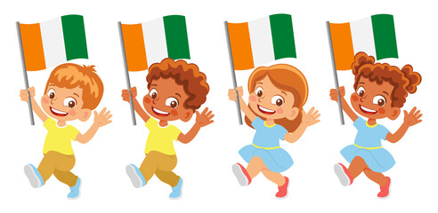 cote d'ivoire - Ivory Coast flag in hand set