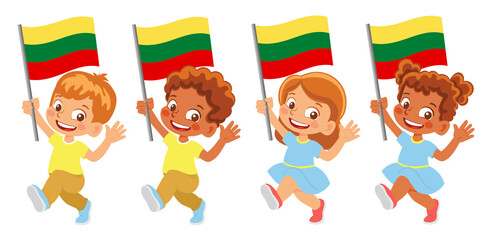 lithuania flag in hand set