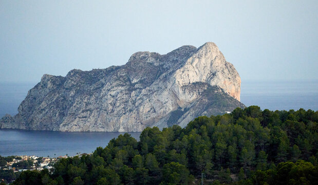 landscape of the rock of ifach, calpe spain
