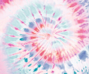Fototapeta na wymiar Spiral tie dye in pink blue sky blue. Wallpaper, background.