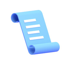 LIST BILL PAPER PAYMENT TRANSACTION 3D RENDER