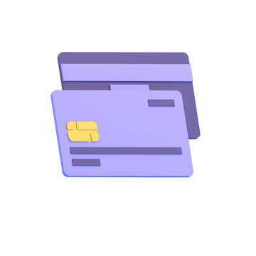 REDIT CARD FRONT BACK FOR PAYMENT 3D RENDER
