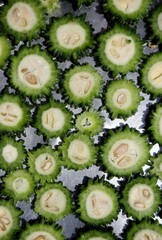 Bitter Melon, Balsam Pear or Bitter Squash Background and Wallpaper in Vertical Orientation