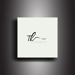 TH Signature style monogram.Calligraphic lettering icon and handwriting vector art. © JER BESUKI MAWA BEA