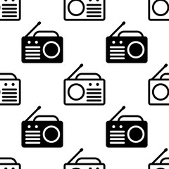 Radio Icon, Electronic Device Seamless Pattern