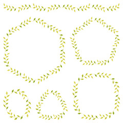 Frame set of leaflets illustration