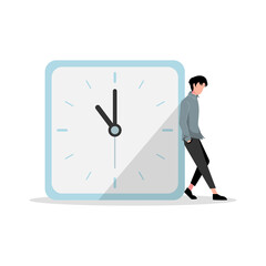 illustration of a man who was waiting. please wait concept illustration flat design vector