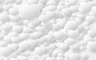 Paper art of White heart on a white background. valentine's day...