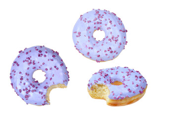 Sweet tasty donut isolated on white.
