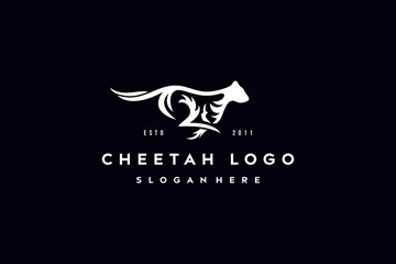 Cheetah logo design template vector