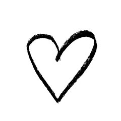 Fototapeta na wymiar Grunge hand drawn chalk heart. Valentine day print. Vector grunge illustration.