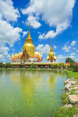 Naklejka premium Wat Phrong Akat Temple in Chachoengsao, Thailand.