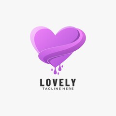 Vector Logo Illustration Lovely Gradient Colorful Style.