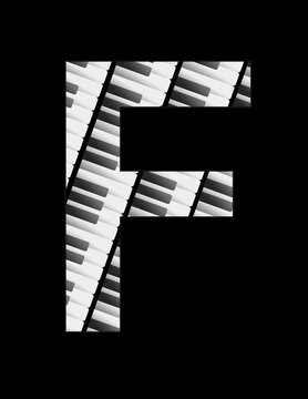 design for backgrounds of musical themes with the letter F