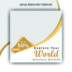 Travel vacation tourism for social media banner