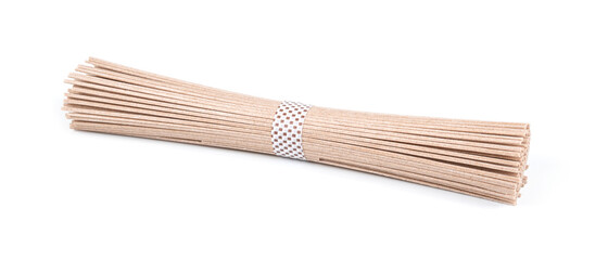 japanese soba noodle sticks isolated on a white background