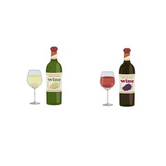 ワイン　赤と白のイラスト
