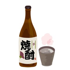 焼酎　お湯割　イラスト
