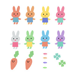 カラフルで可愛いうさぎさんたち