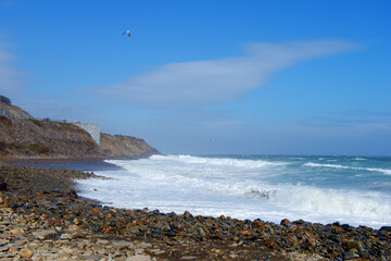 Fototapeta premium Storm waves on the coast of the sea of Japan.