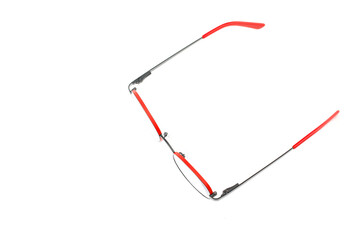 red glasses, on white background