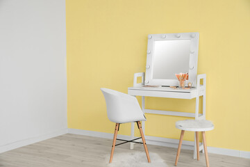 Stylish interior of modern dressing room