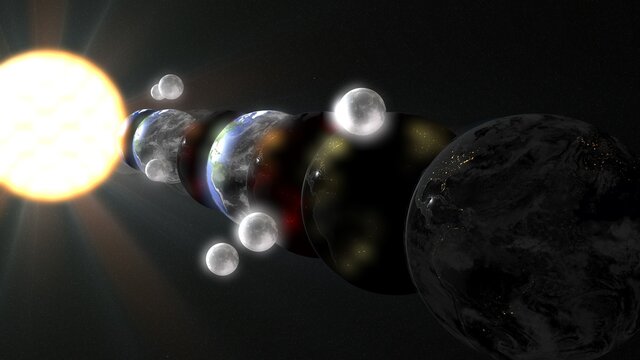 Parallel Universe Multiple Earth Illustration Realistic 3D Rendering And 3d Illustration