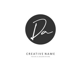 Fototapeta premium DA Initial letter handwriting and signature logo. A concept handwriting initial logo with template element.