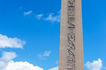 Obelisk in Hippodrome of Constantinople in Sultan Ahmet Square, Istanbul, Turkey