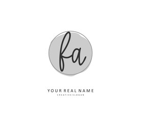 F A FA Initial letter handwriting and signature logo. A concept handwriting initial logo with template element.