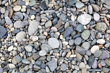 Stone pebbles by the sea.
