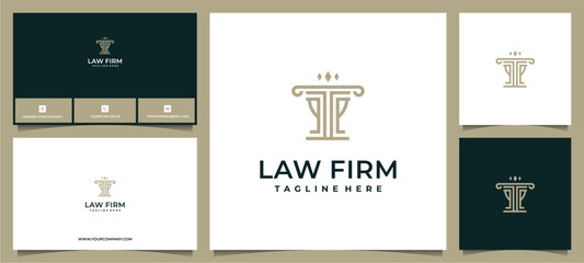 Fototapeta na wymiar law firm legal logo luxury and business card