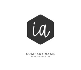 I A IA Initial letter handwriting and signature logo. A concept handwriting initial logo with template element.