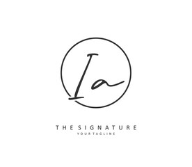 I A IA Initial letter handwriting and signature logo. A concept handwriting initial logo with template element.