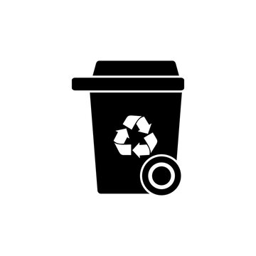 trash can icon vector symbol isolated illustration white background