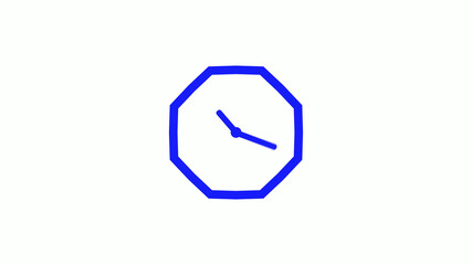 New blue color counting down clock icon on white background