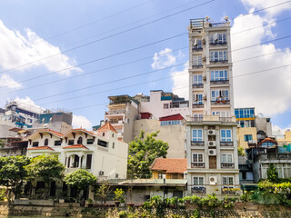 houses by the lake in Hanoi in Vietnam